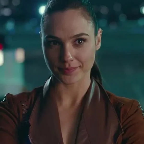 Justice League Wonder Woman Suede Leather Biker Brown Jacket