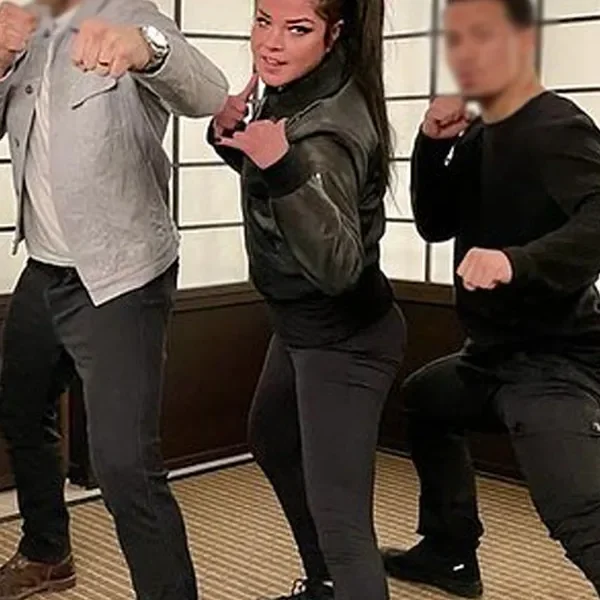 Marie Avgeropoulos King of Killers 2023 Black Leather Jacket