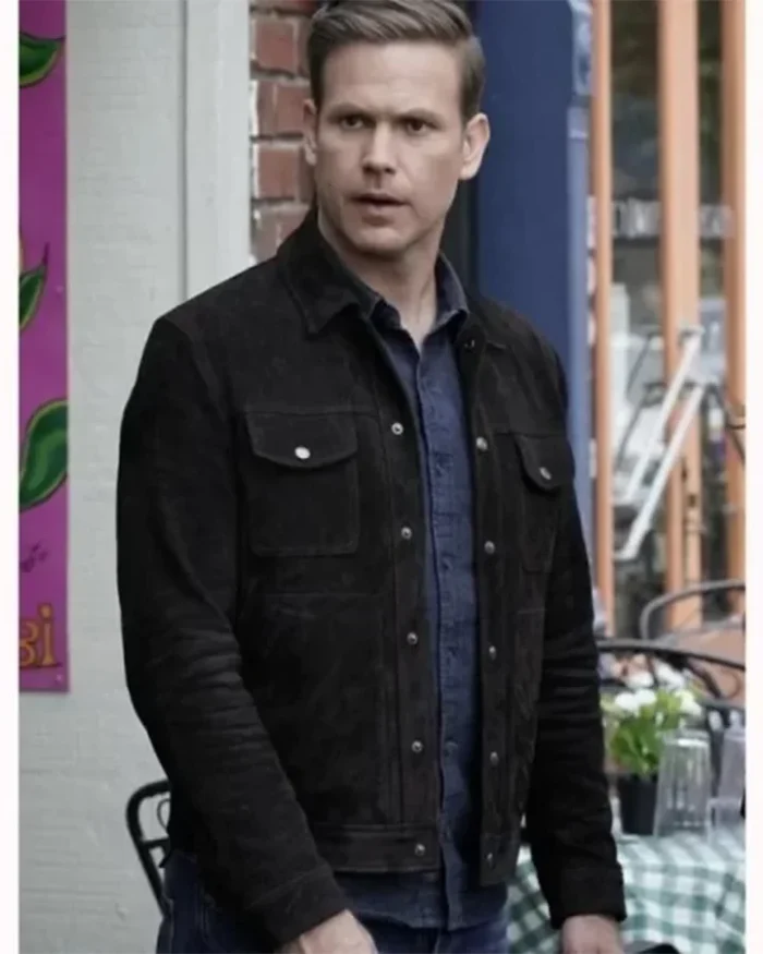 Legacies Alaric Saltzman Black Suede Trucker Jacket