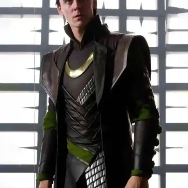  Loki Long Leather Costume Coat