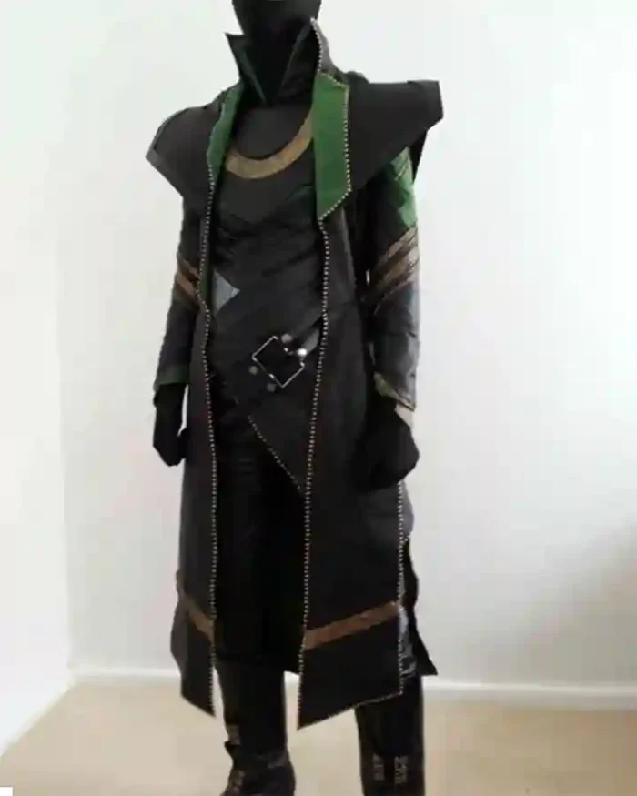 Loki Long Leather Costume Coat