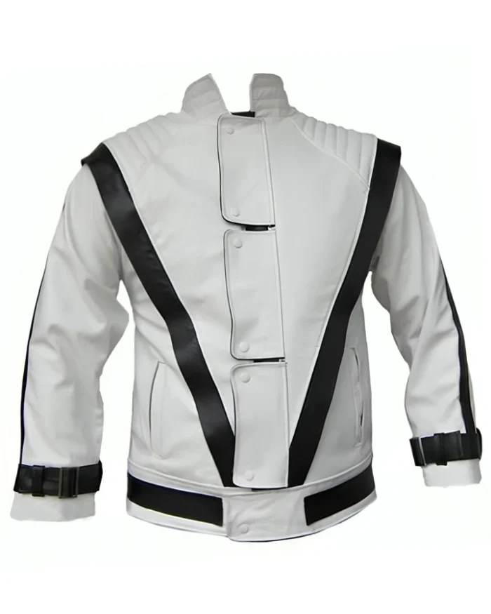 Thriller Michael Jackson White Leather Jacket