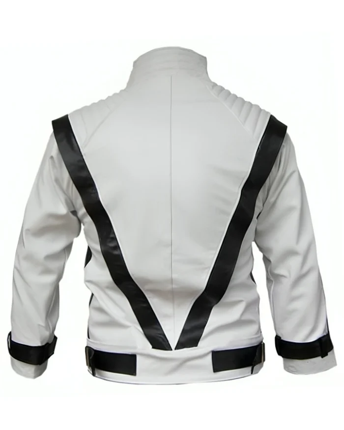 Thriller Michael Jackson White Leather Jacket