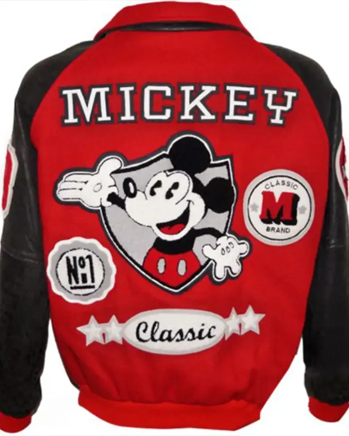 Michael Jackson Red Fleece Letterman Varsity Bomber Jacket