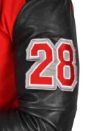 Michael Jackson Red Fleece Letterman Varsity Bomber Jacket