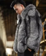 Zephyrus Genuine Mink Fur Grey Coat