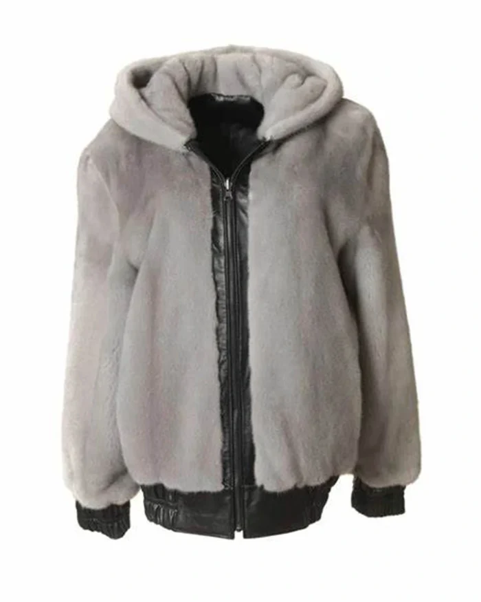 Mens and Womens Reversible Mink Fur Bomber Jacket