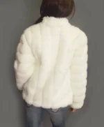 Novella Genuine Mink Fur White Coat
