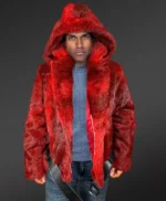 Jake Mink Fur Red Coat Jacket