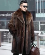 Jaxon Genuine Mink Fur Brown Coat