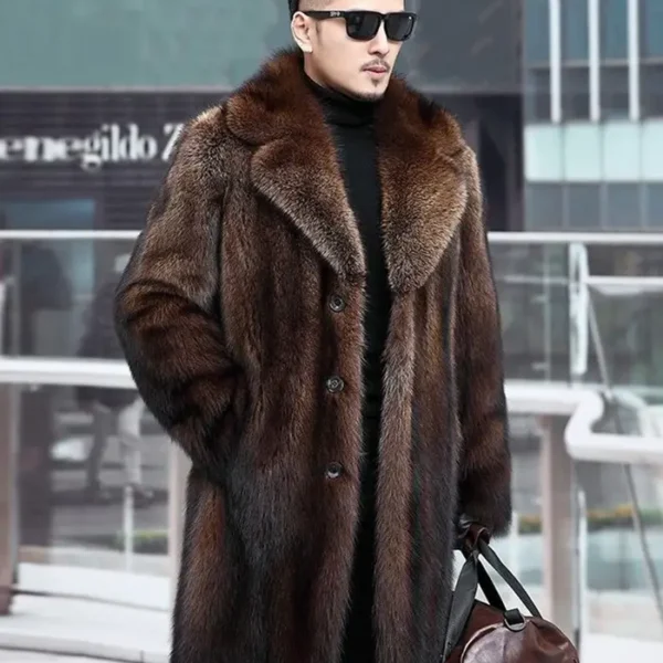 Jaxon Genuine Mink Fur Brown Coat