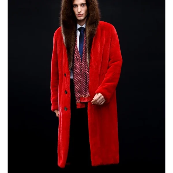 Todrick Mink Fur Red Long Coat