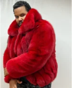 Tomer Mink Fur Luxurious Red Coat