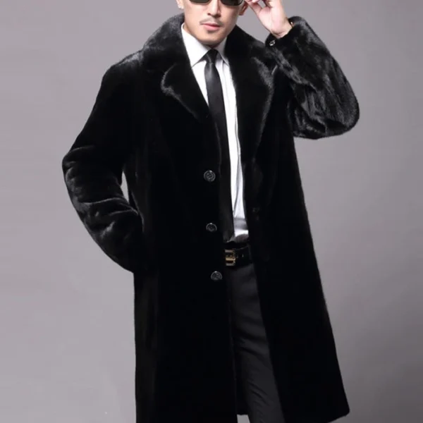 Kairo Genuine Mink Fur Black Coat