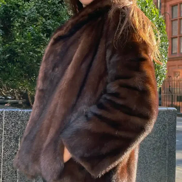 Kristie Vintage Mink Fur Brown Coat