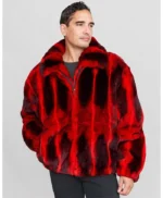 Rowan Mink Fur Red And Black Coat