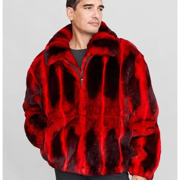 Rowan Mink Fur Red And Black Coat