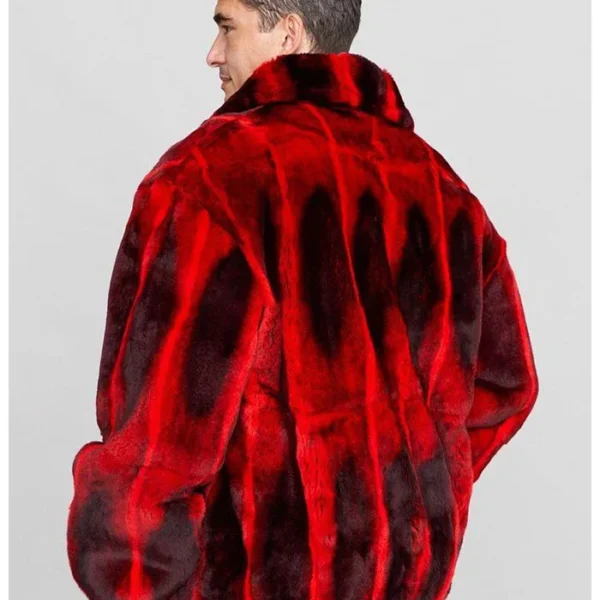 Rowan Mink Fur Red And Black Coat