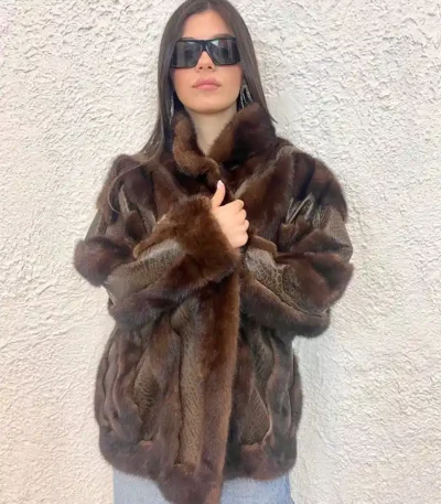 Magnus Vintage Mink Fur With Real Leather Coat
