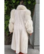 Hilary Mink Fur White Long Coat