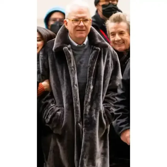 Steve Martin Only Murders In the Building Black Long Fur Coat