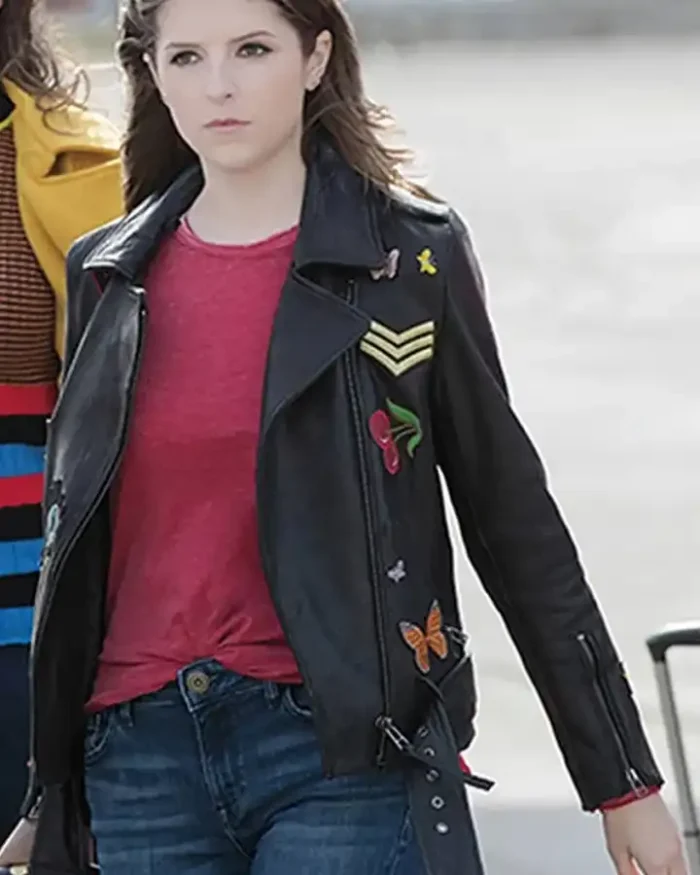 Pitch Perfect 3 Beca Black Patches Leather Jacket