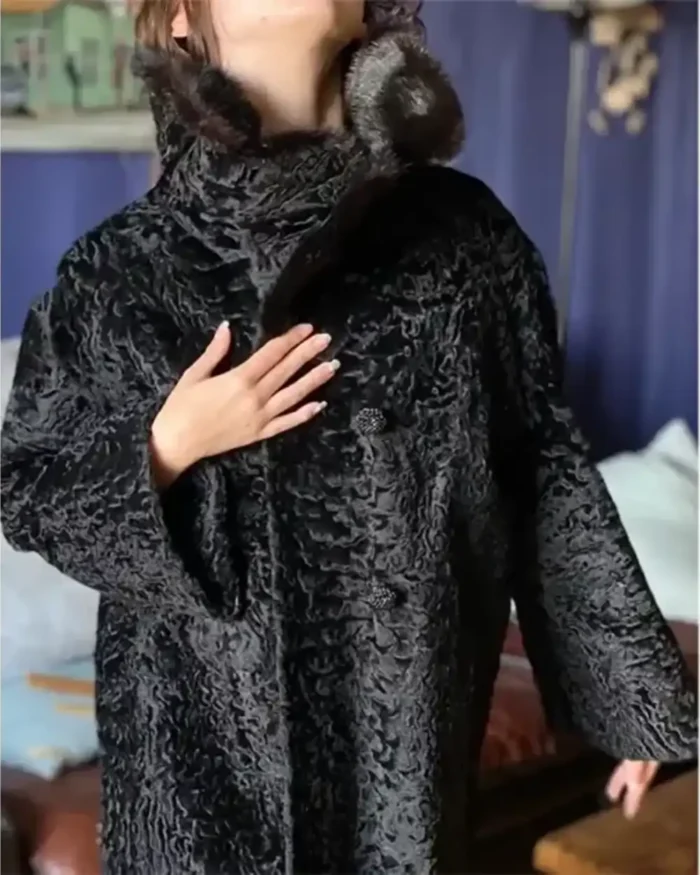 Marianna Persian Lamb Fur Black Coat