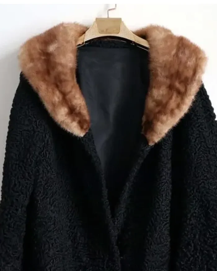 Men’s Karakul Persian Lamb With Mink Fur Collar Coat