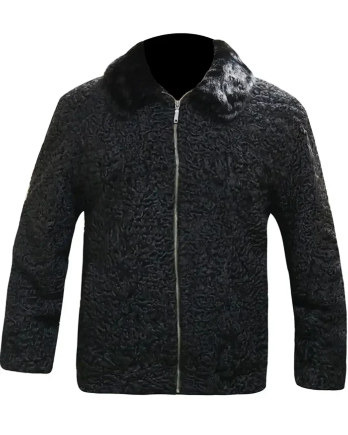 Real Karakul Persian Lamb Fur Winter Jacket For Men