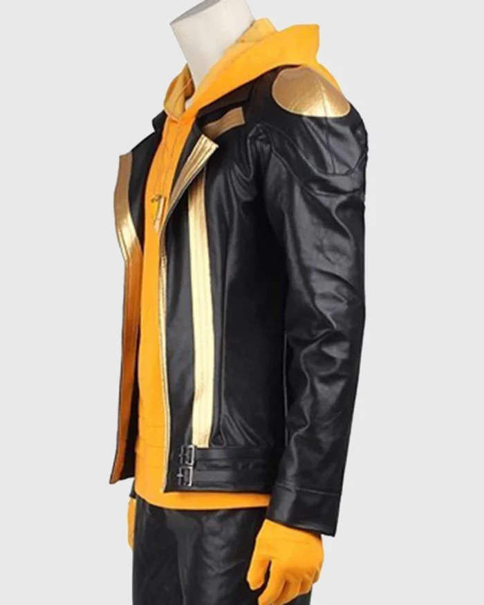 Pokemon Go Team Spark Black Gold Leather Jacket