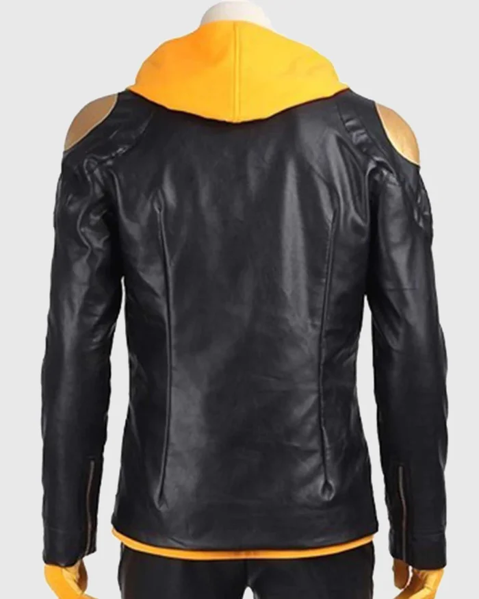 Pokemon Go Team Spark Black Gold Leather Jacket