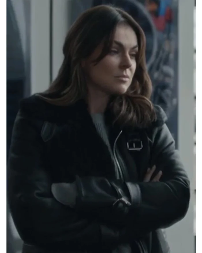 Serinda Swan Reacher S02 Black Leather Jacket