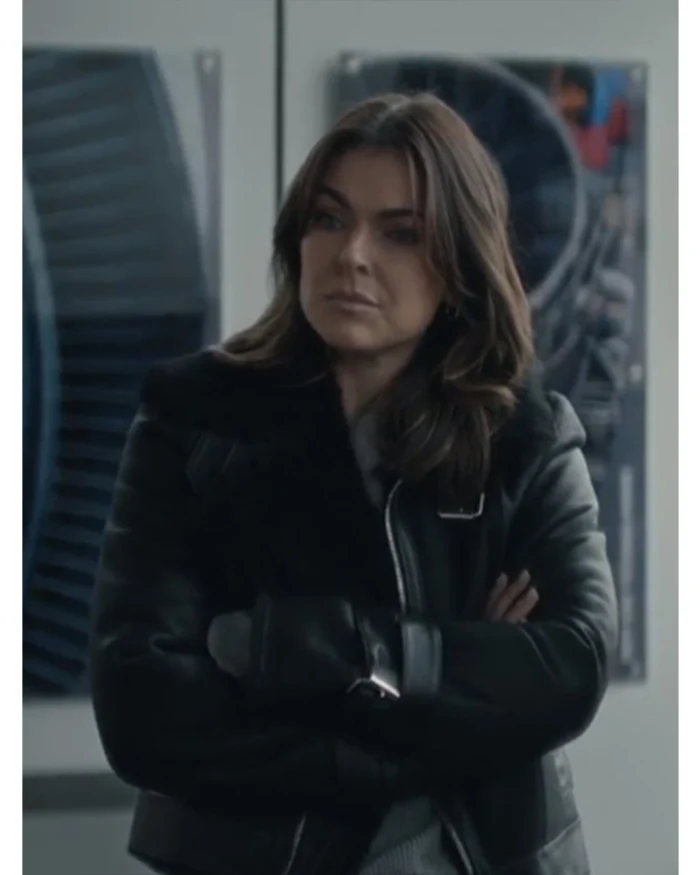 Serinda Swan Reacher S02 Black Leather Jacket