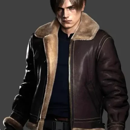 Leon Kennedy Resident Evil 4 Shearling Jacket