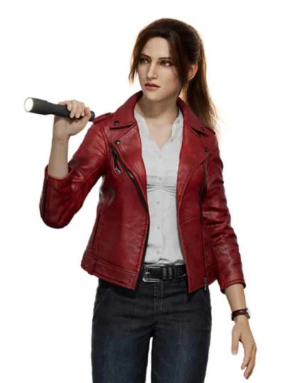 Resident Evil Infinite Darkness Claire Redfield Red Leather Jacket