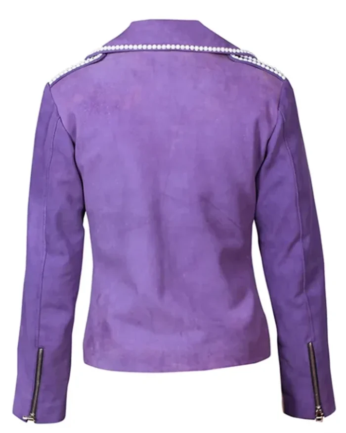 Selena Quintanilla Biker Purple Vegan Leather Jacket