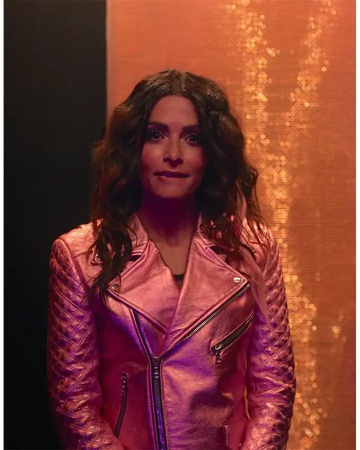 Sex/Life Billie Connelly Leather Pink Jacket