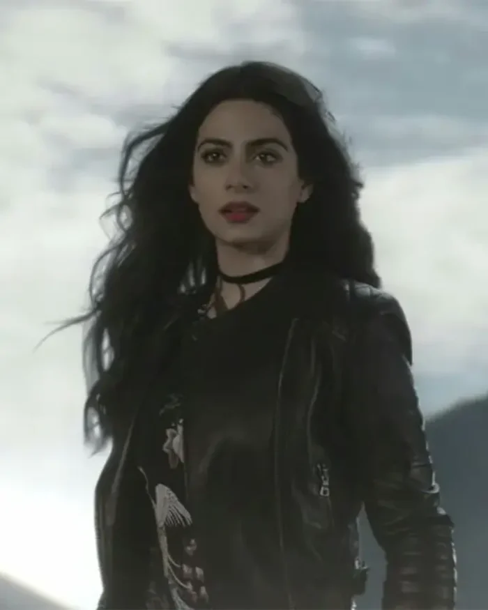 Shadowhunters Emeraude Toubia Black Biker Leather Jacket