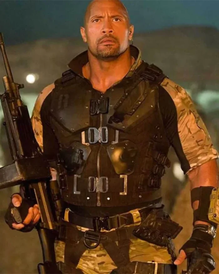 Dwayne Johnson GI Joe Retaliation Black Leather Vest