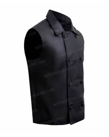 Spiderman Noir Double Breasted Black Leather Vest