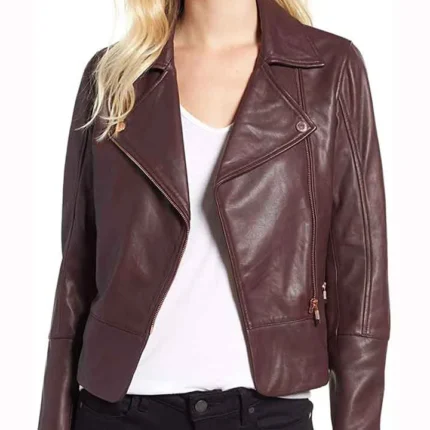 Superman and Lois Leslie Larr Brown Biker Leather Jacket