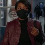 9-1-1 S04 Athena Grant Maroon Leather Jacket