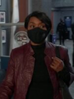 9-1-1 S04 Athena Grant Maroon Leather Jacket