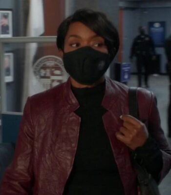9-1-1 S04 Athena Grant Maroon Leather Jacket