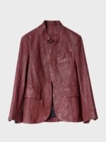 9-1-1 S04 Athena Grant Maroon Leather Jacket