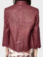 9-1-1 S04 Athena Grant Maroon Leather Jacket
