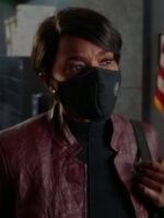 9-1-1 S04 Athena Grant Maroon Leather Jacket