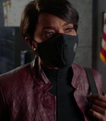 9-1-1 S04 Athena Grant Maroon Leather Jacket