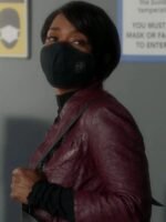 9-1-1 S04 Athena Grant Maroon Leather Jacket