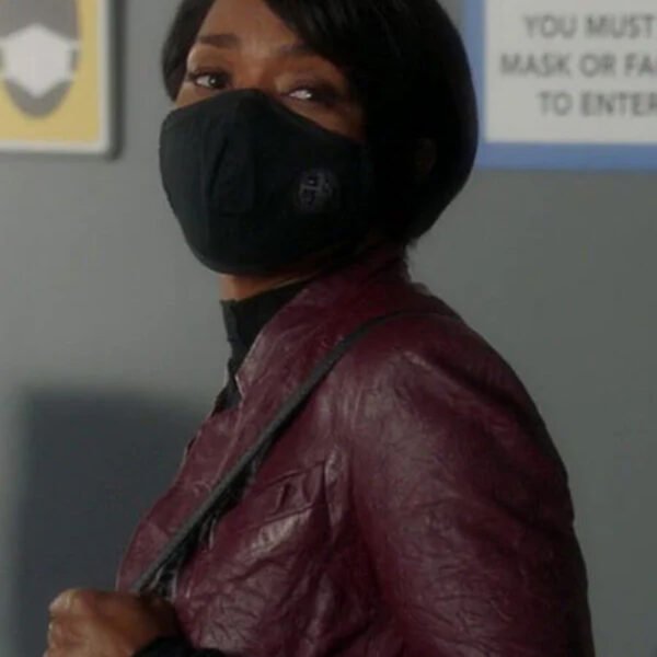 9-1-1 S04 Athena Grant Maroon Leather Jacket